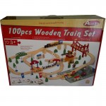 Set Trenulet Wooden Train 100 piese